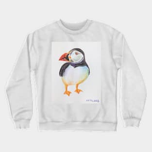 Puffin - drawing with color pencils Crewneck Sweatshirt